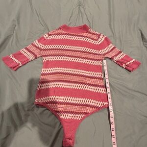 Free People pink and Cream Patterned Bodysuit Womens